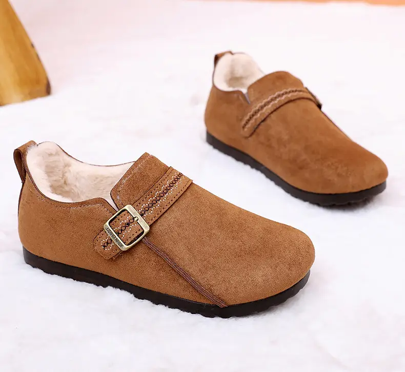 Plush Birkenstock Shoes for Women 2025 Winter New Style Comfortable and Warm Cotton Shoes Retro Casual Lazy Slip-On Shoes — feature 24