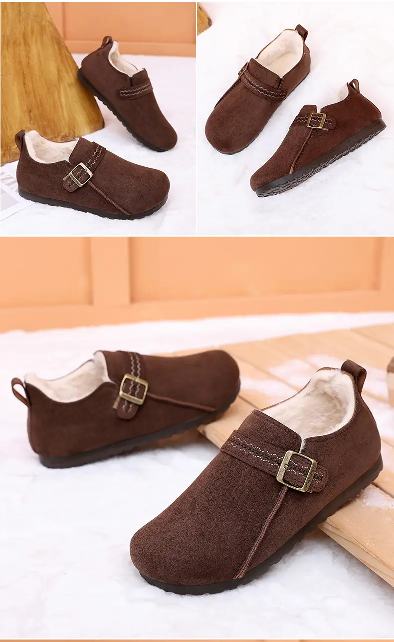 Plush Birkenstock Shoes for Women 2025 Winter New Style Comfortable and Warm Cotton Shoes Retro Casual Lazy Slip-On Shoes — feature 28