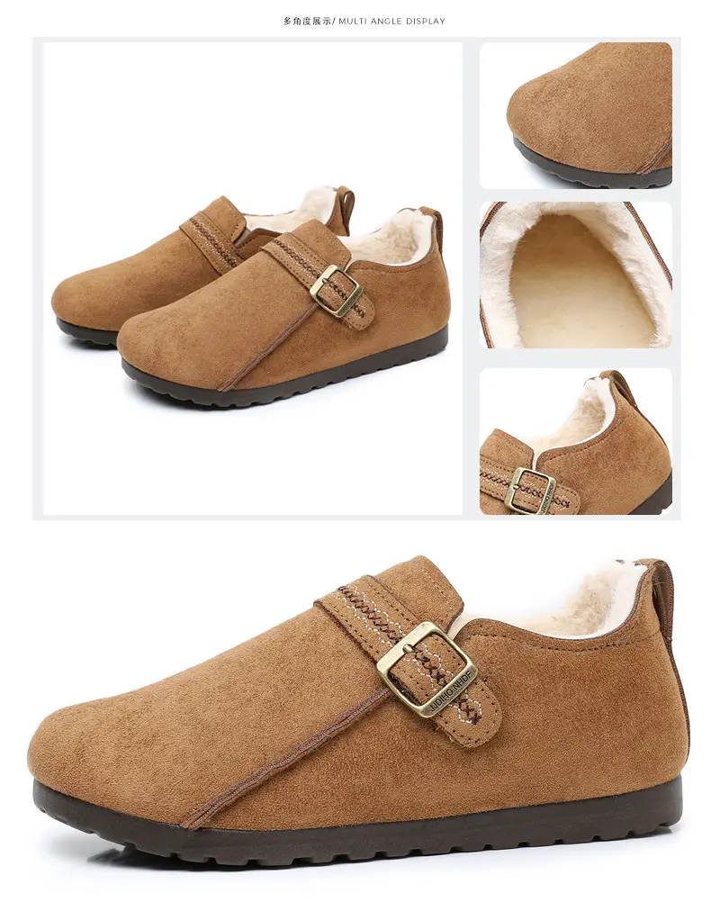 Plush Birkenstock Shoes for Women 2025 Winter New Style Comfortable and Warm Cotton Shoes Retro Casual Lazy Slip-On Shoes — feature 31