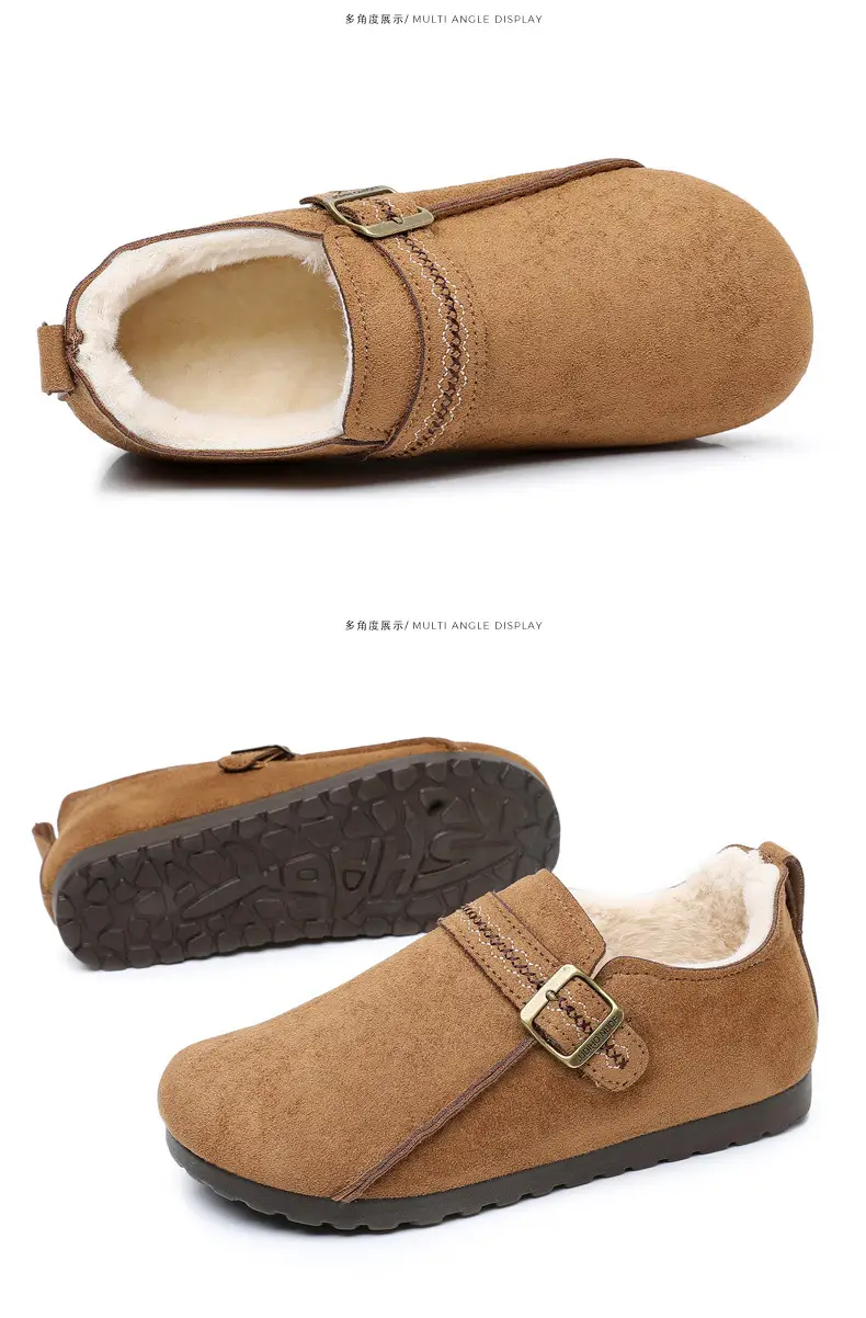 Plush Birkenstock Shoes for Women 2025 Winter New Style Comfortable and Warm Cotton Shoes Retro Casual Lazy Slip-On Shoes — feature 32