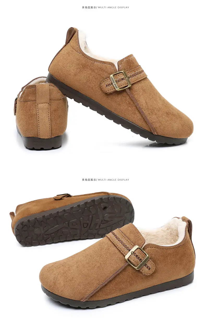 Plush Birkenstock Shoes for Women 2025 Winter New Style Comfortable and Warm Cotton Shoes Retro Casual Lazy Slip-On Shoes — feature 33