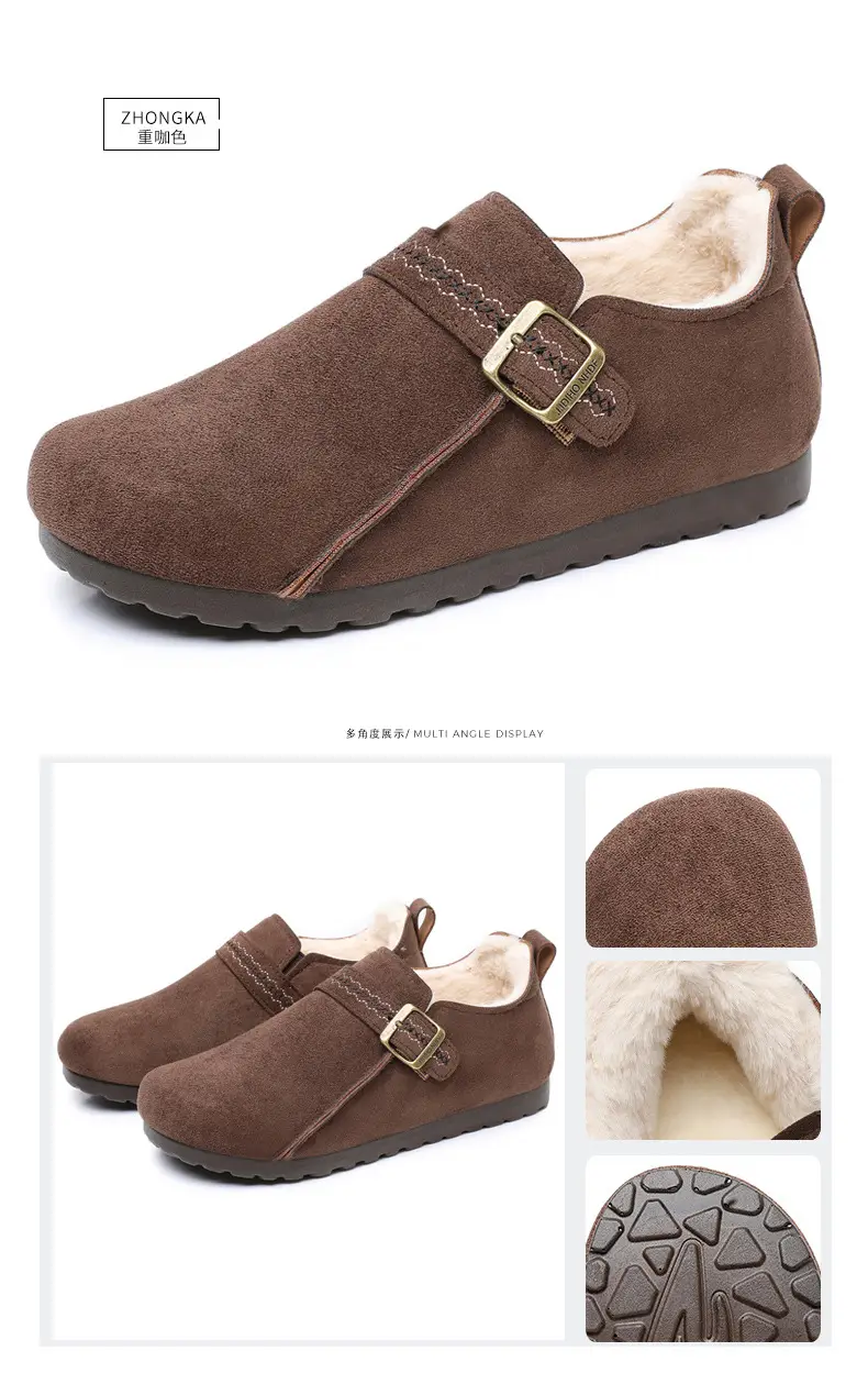 Plush Birkenstock Shoes for Women 2025 Winter New Style Comfortable and Warm Cotton Shoes Retro Casual Lazy Slip-On Shoes — feature 34