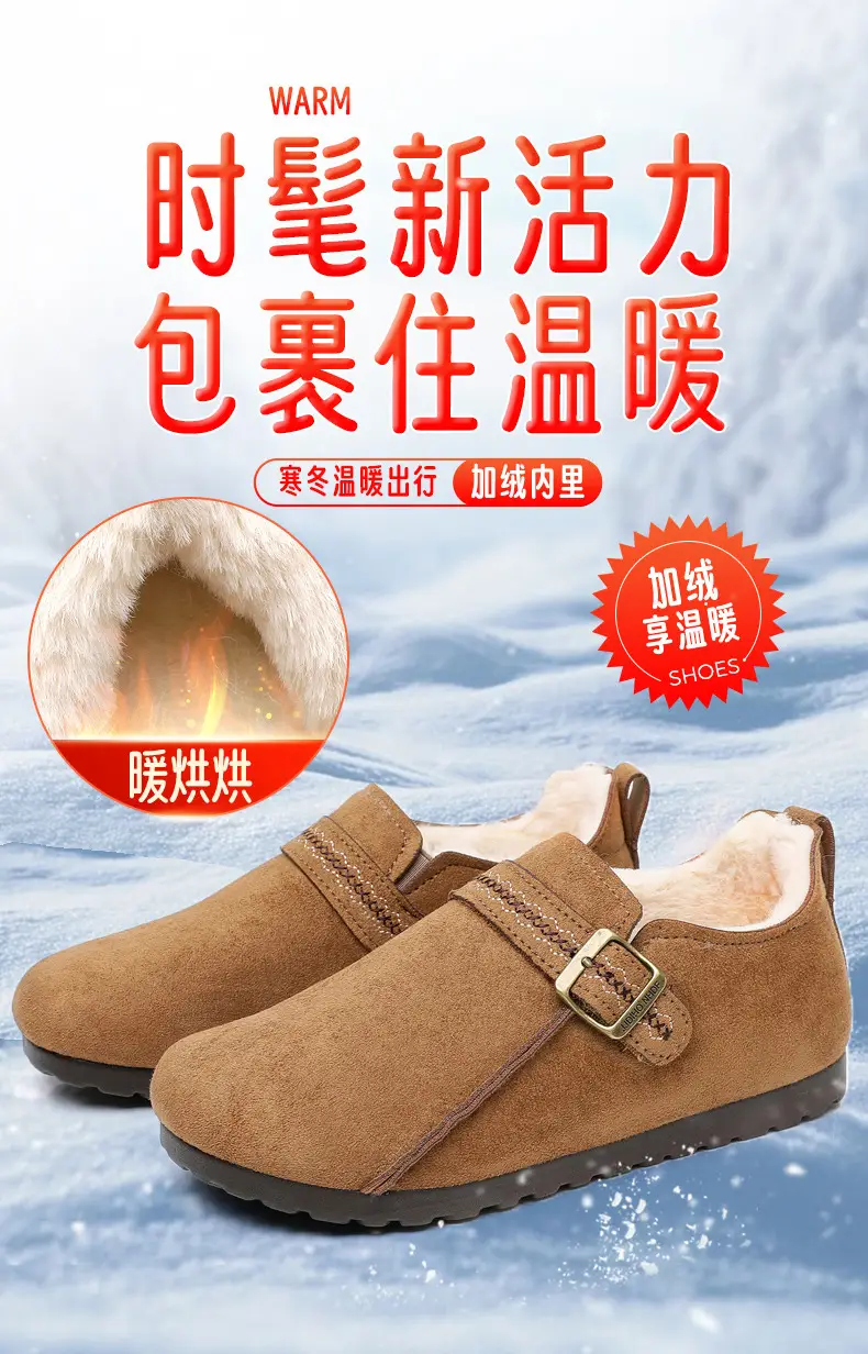 Plush Birkenstock Shoes for Women 2025 Winter New Style Comfortable and Warm Cotton Shoes Retro Casual Lazy Slip-On Shoes — feature 5