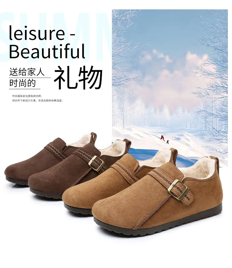 Plush Birkenstock Shoes for Women 2025 Winter New Style Comfortable and Warm Cotton Shoes Retro Casual Lazy Slip-On Shoes — feature 7