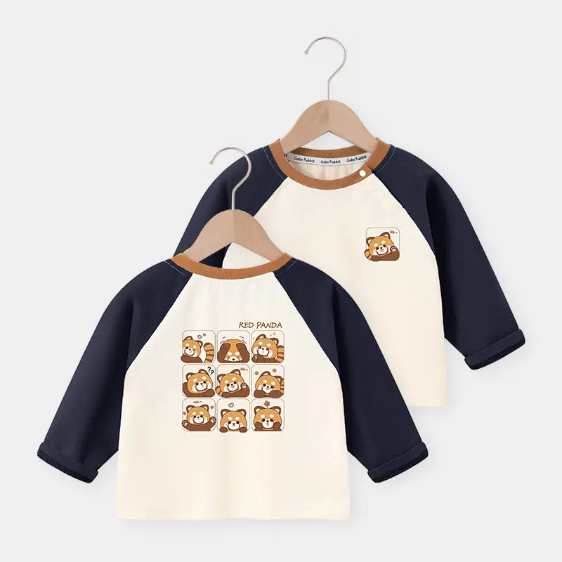 Baby Raglan T-Shirt Brown Cream 3/4 Sleeve - Image 5