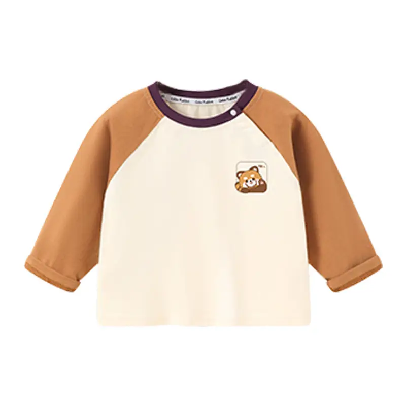 Baby Raglan T-Shirt Brown Cream 3/4 Sleeve - Image 8
