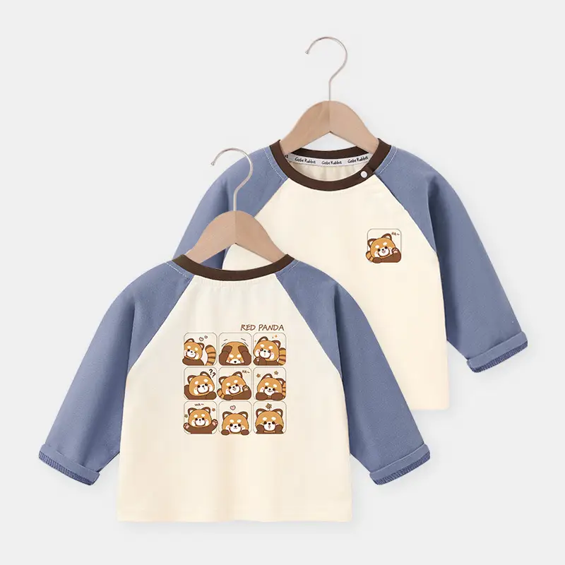 Baby Raglan T-Shirt Brown Cream 3/4 Sleeve - Image 3