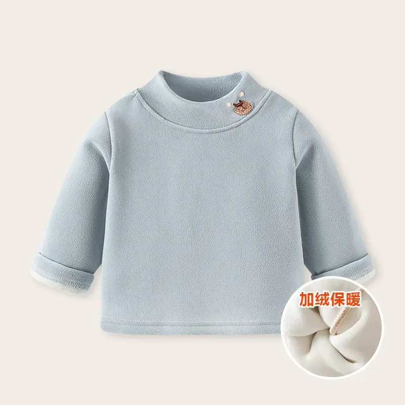 Baby Velvet Half Turtleneck Top Cream - Image 3