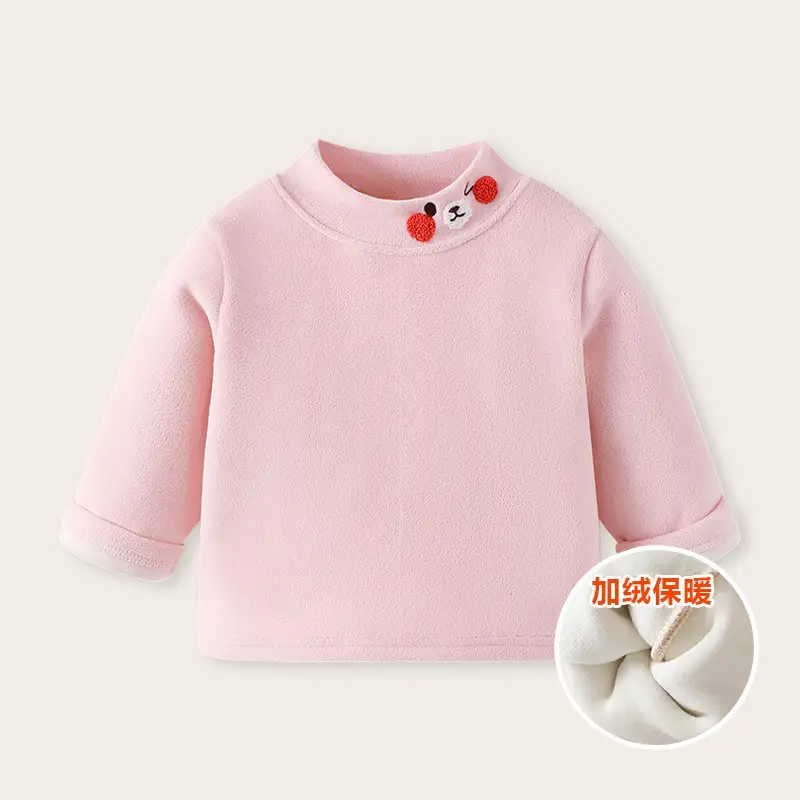 Baby Velvet Half Turtleneck Top Cream - Image 4