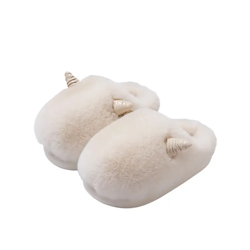 Cute Croissant Cotton Slippers for Women 2025 New Autumn and Winter Indoor Home Non-Slip Warm Furry Slippers for Men - Image 7