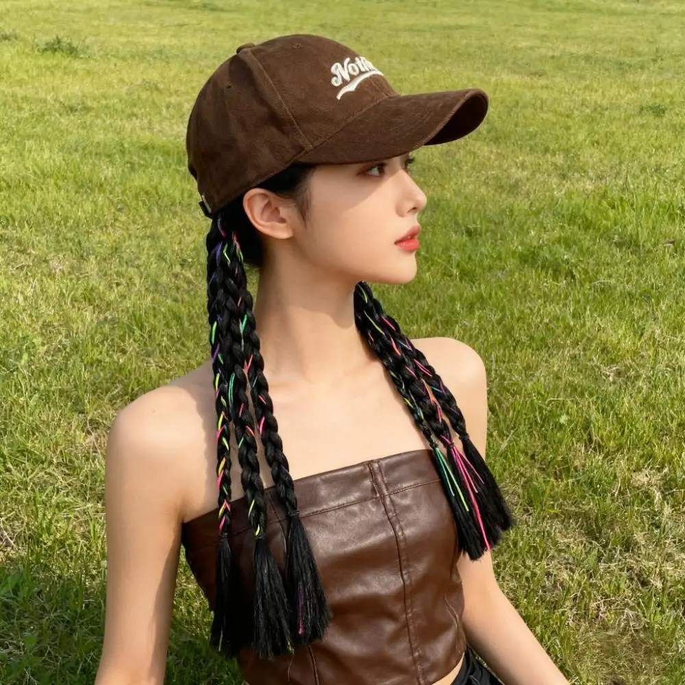Integrated Baseball Cap with Multi-Braided Sweet Cool Spicy Girl Braids Ponytail New Boxing Wig Headgear - Image 5