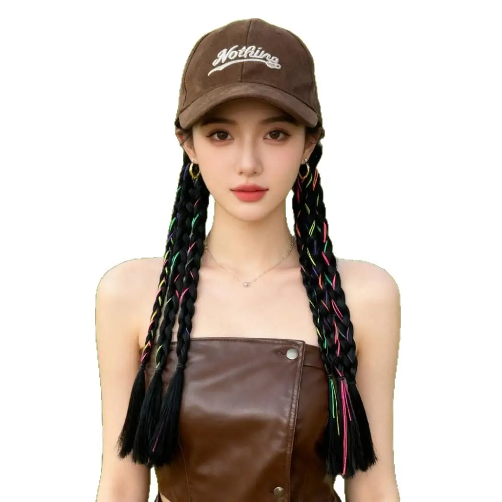 Integrated Baseball Cap with Multi-Braided Sweet Cool Spicy Girl Braids Ponytail New Boxing Wig Headgear - Image 6