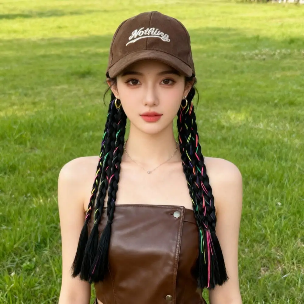 Integrated Baseball Cap with Multi-Braided Sweet Cool Spicy Girl Braids Ponytail New Boxing Wig Headgear — feature 11