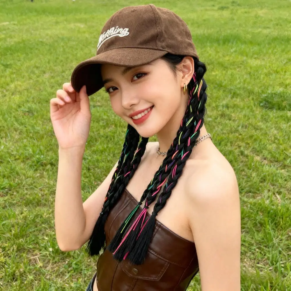 Integrated Baseball Cap with Multi-Braided Sweet Cool Spicy Girl Braids Ponytail New Boxing Wig Headgear — feature 8
