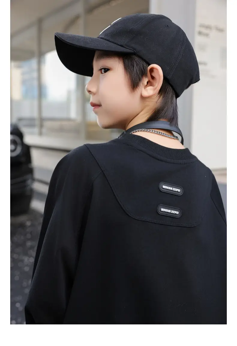 2025 Boys Black Cotton Panda Round T-Shirt — feature 28
