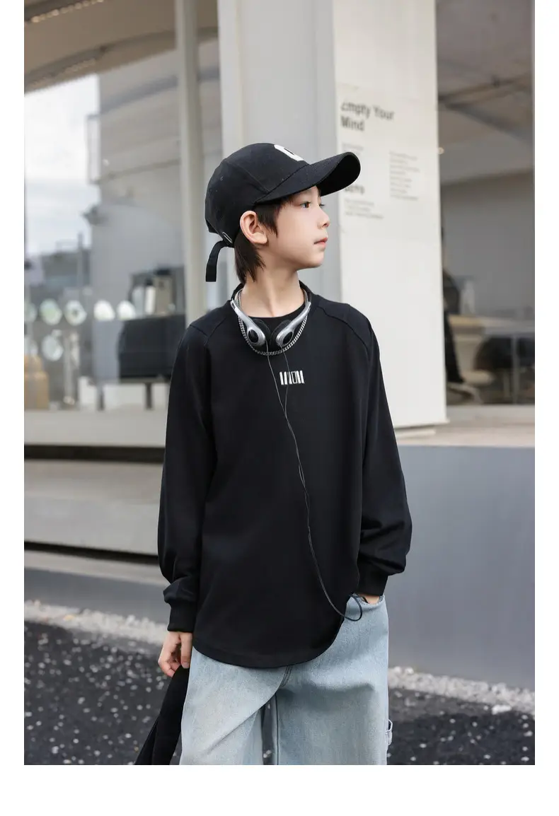 2025 Boys Black Cotton Panda Round T-Shirt — feature 29