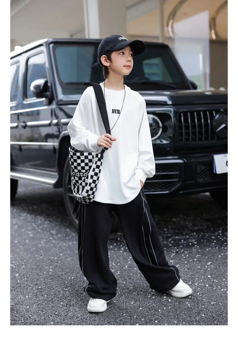 2025 Boys Black Cotton Panda Round T-Shirt — feature 31