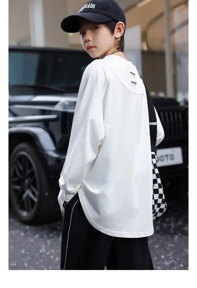 2025 Boys Black Cotton Panda Round T-Shirt — feature 33