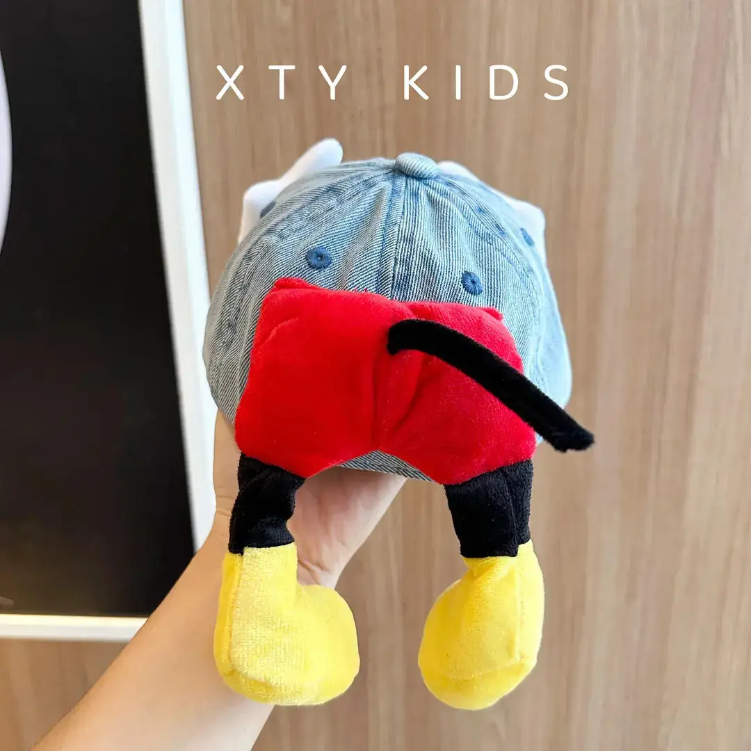 Cute Mickey Baby Denim Cap Red Black Yellow - Image 3