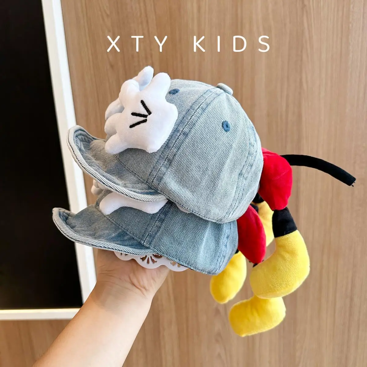 Cute Mickey Baby Denim Cap Red Black Yellow — feature 3
