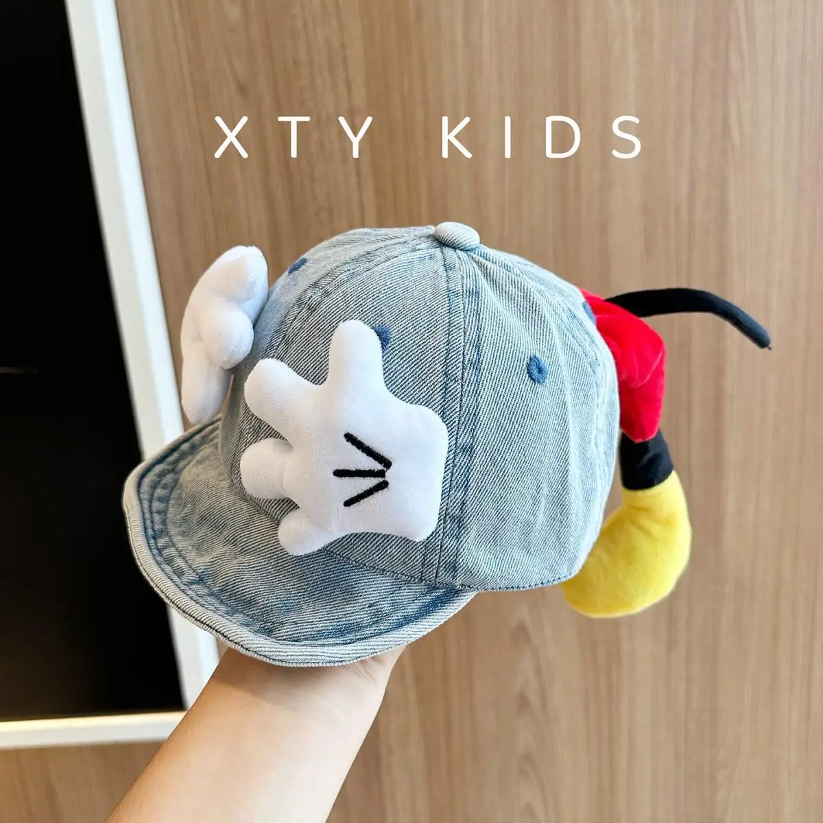 Cute Mickey Baby Denim Cap Red Black Yellow — feature 5