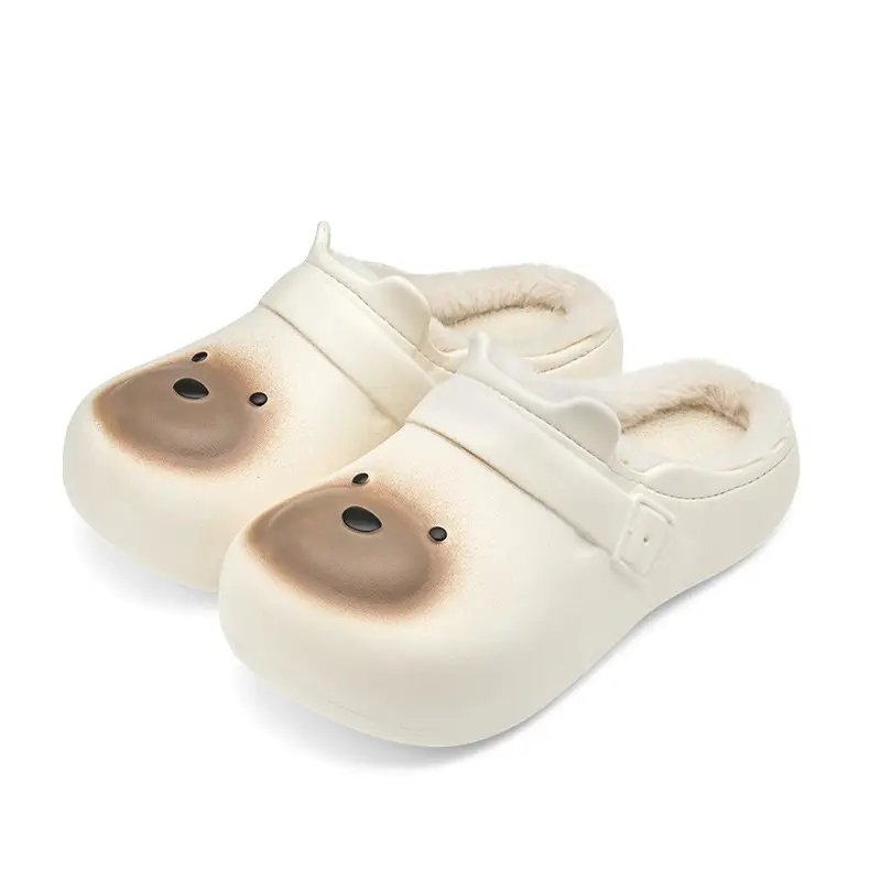 Women Winter Warm Plush Cotton Slippers Black - Image 3