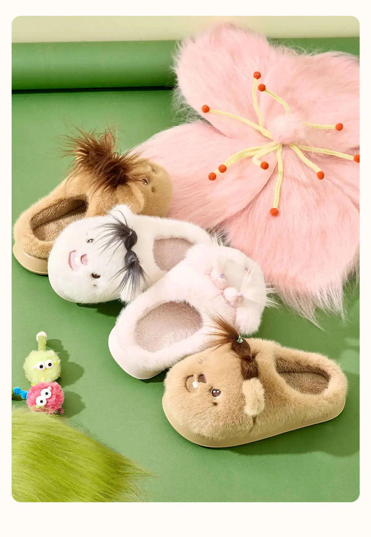 Cute Bear Design Cotton Winter Slippers for Women — feature 16