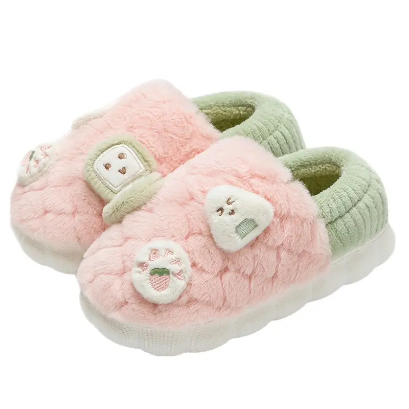 Pink Heart Embellished Cotton Slippers for Women Winter 2025 - Image 13