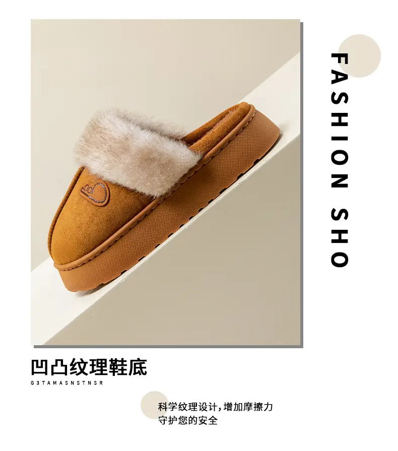 Women's Plush Cotton Slippers 2025 Winter New Indoor Warm Non-Slip Thick-Soled Home Plush Slippers Maternity Shoes — feature 15