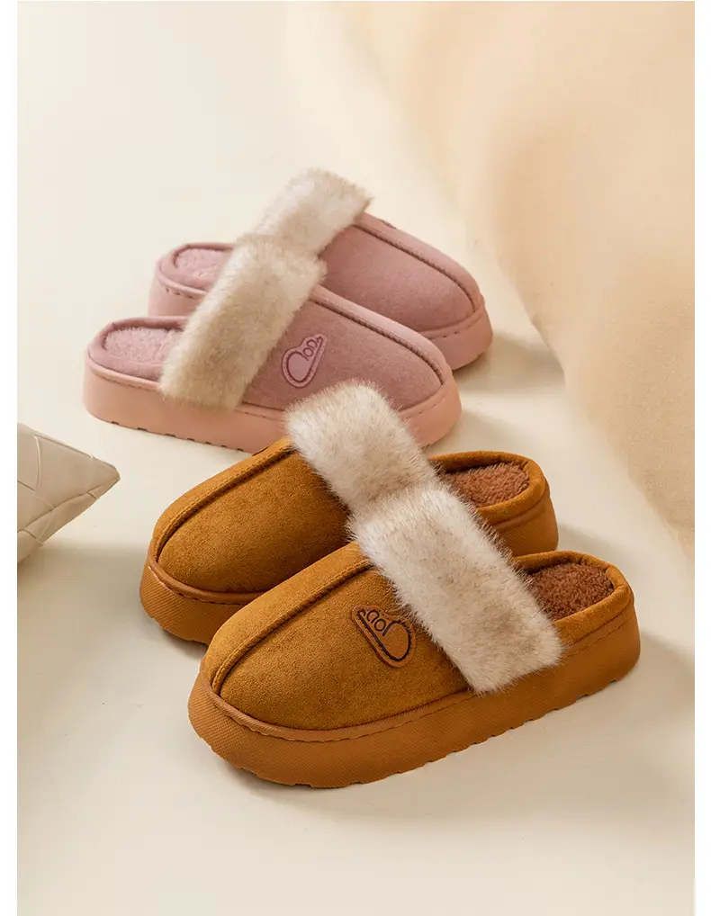 Women's Plush Cotton Slippers 2025 Winter New Indoor Warm Non-Slip Thick-Soled Home Plush Slippers Maternity Shoes — feature 17