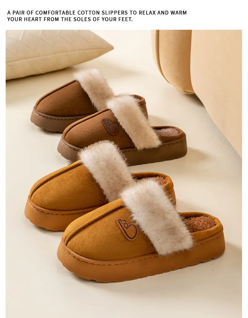 Women's Plush Cotton Slippers 2025 Winter New Indoor Warm Non-Slip Thick-Soled Home Plush Slippers Maternity Shoes — feature 20