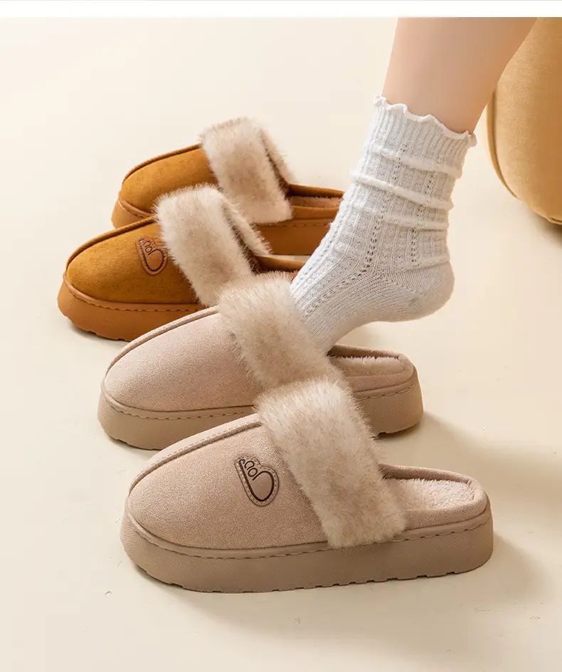 Women's Plush Cotton Slippers 2025 Winter New Indoor Warm Non-Slip Thick-Soled Home Plush Slippers Maternity Shoes — feature 22