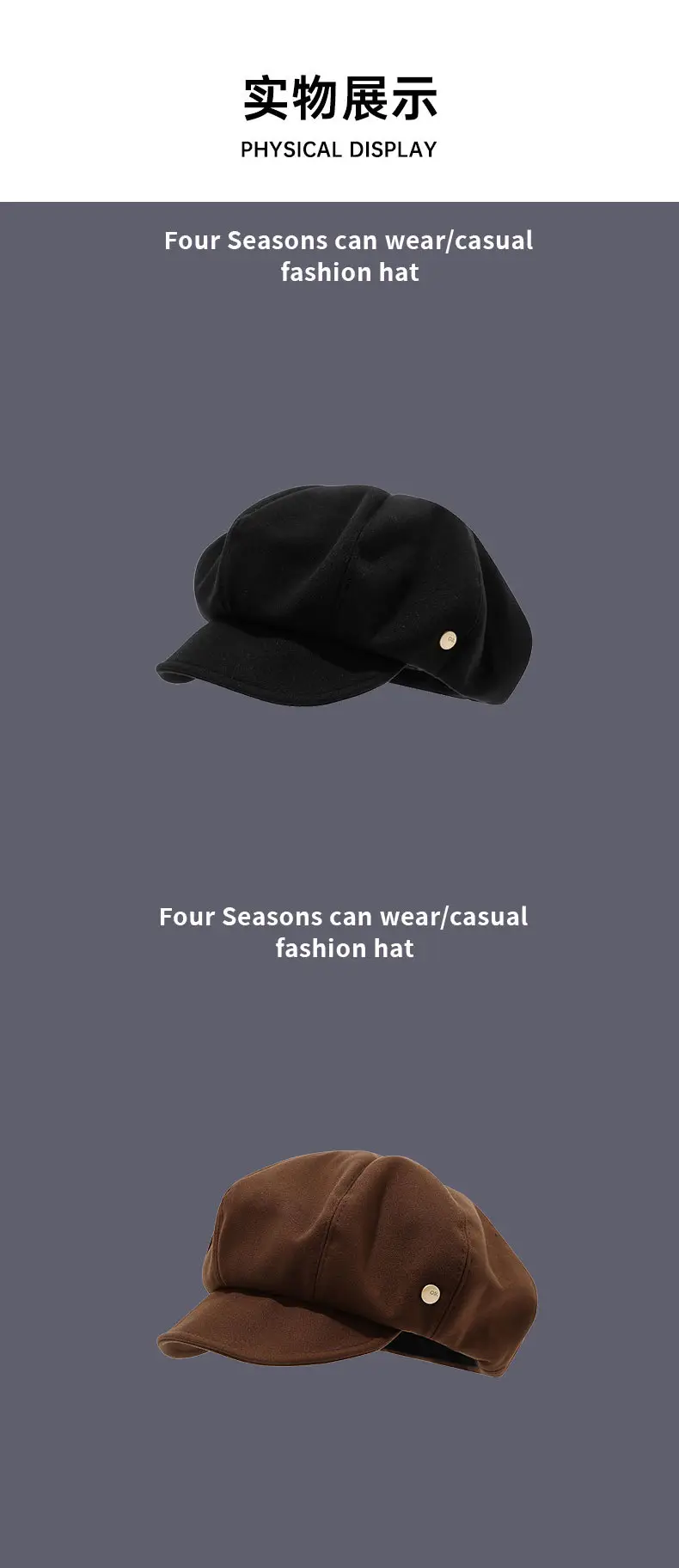 Black Duckbill Beret for Women Spring Summer Japanese Style — feature 9
