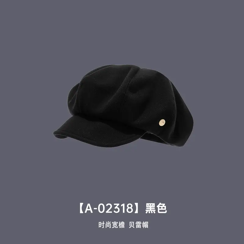 Black Duckbill Beret for Women Spring Summer Japanese Style - Image 2