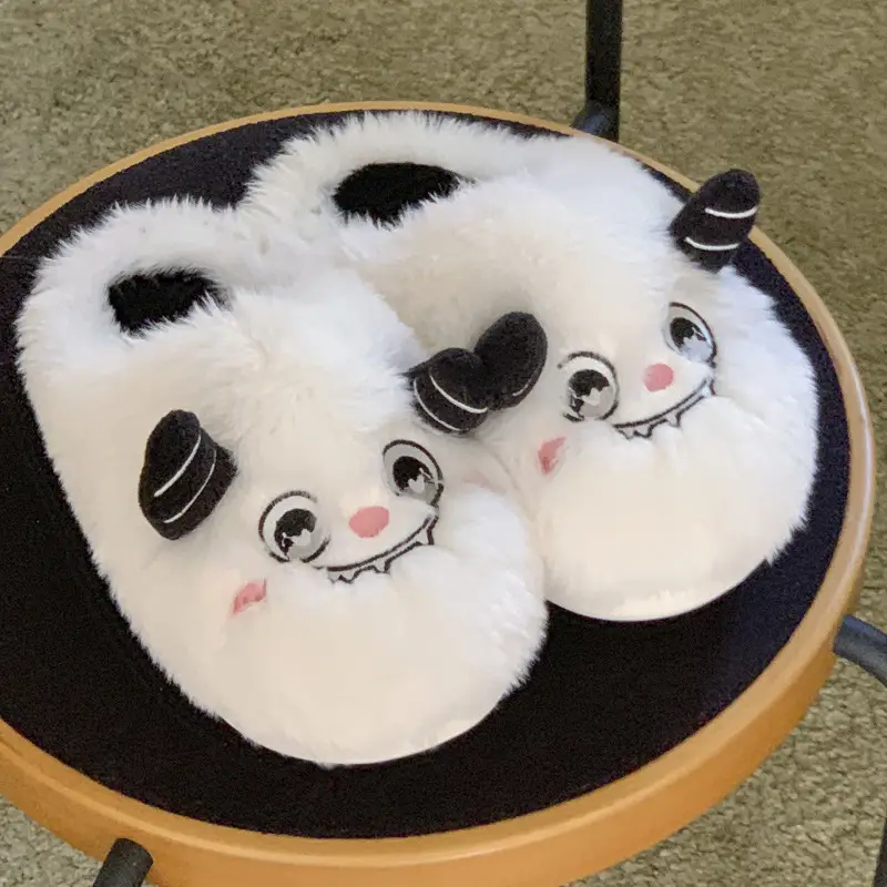Cute Cartoon Fleece Slippers Women Winter Warm