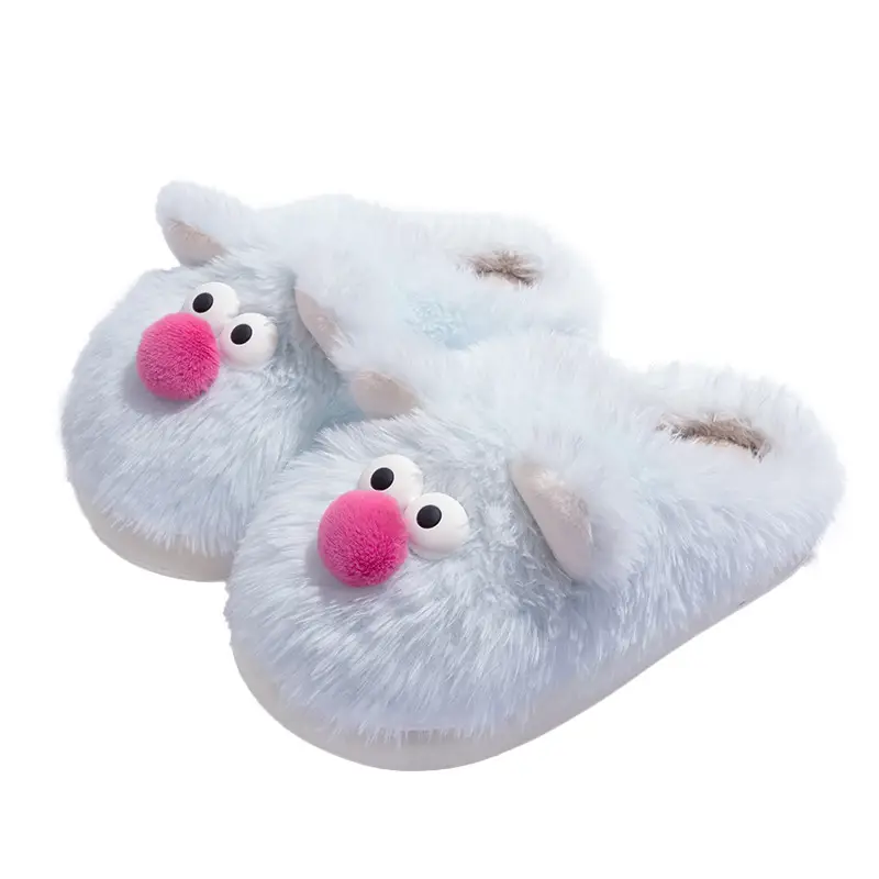 Cute Cartoon Fleece Slippers Women Winter Warm