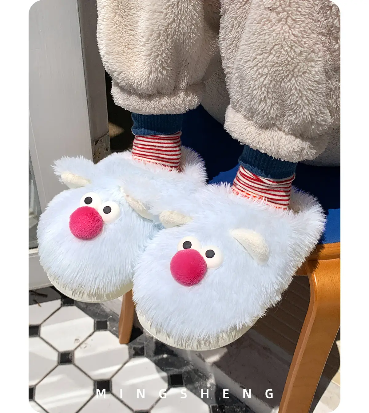 Cute Cartoon Fleece Slippers Women Winter Warm — feature 5