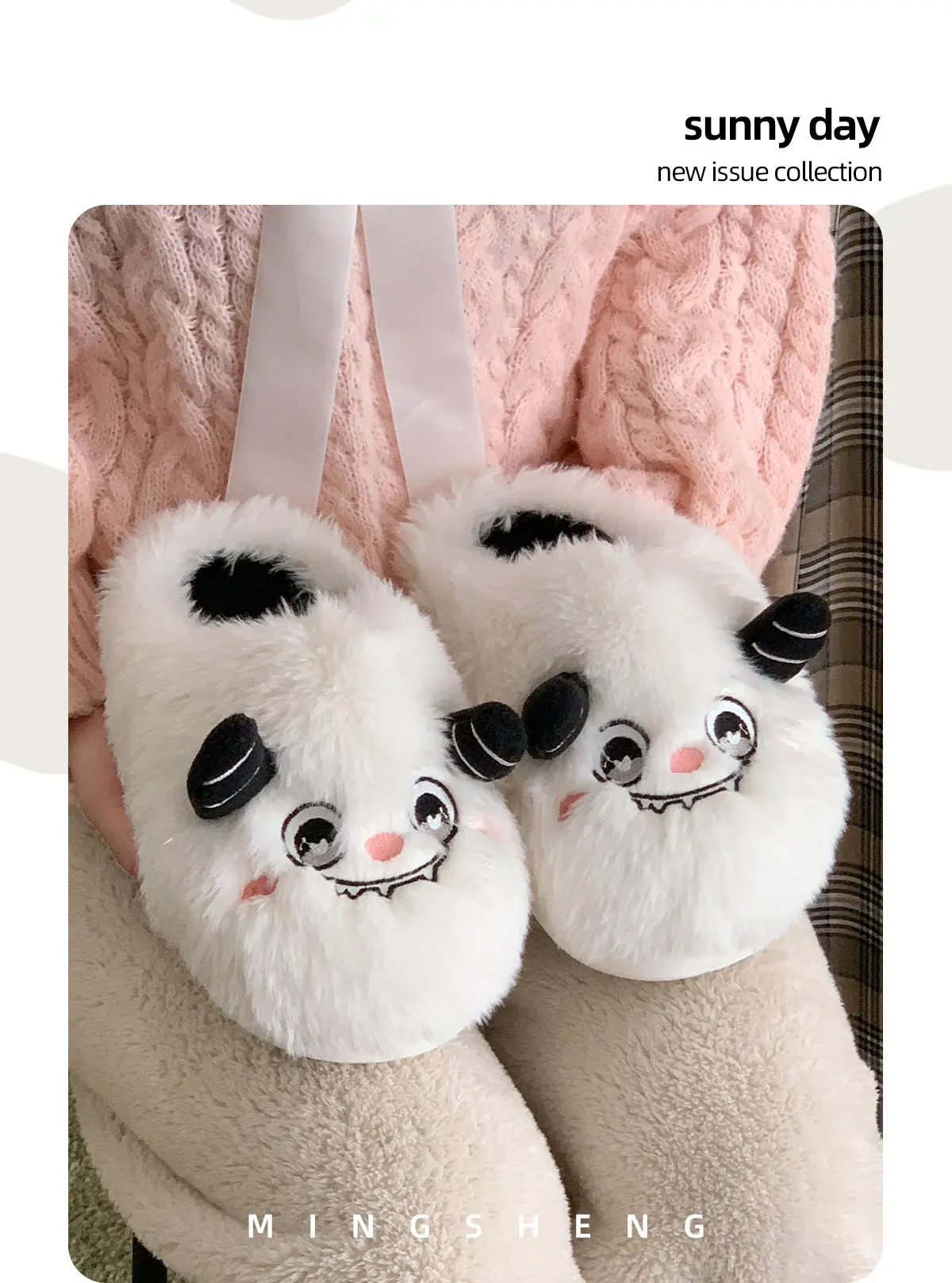 Cute Cartoon Fleece Slippers Women Winter Warm — feature 9