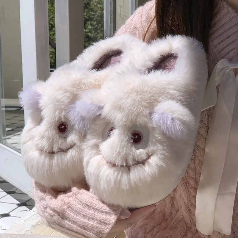 Cute Cartoon Fleece Slippers Women Winter Warm