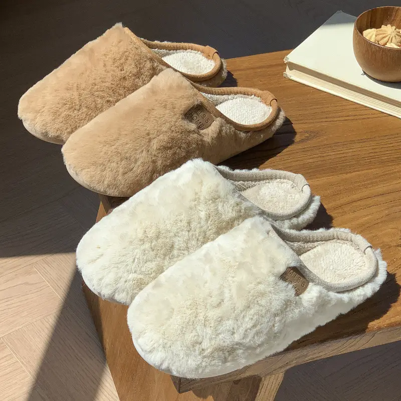 Women's Cotton Slippers for Autumn and Winter Indoor Home Warmth New Style with Extra Plush and Thickened Floor for Couples, Thick-Soled Men's Home Use - Image 5