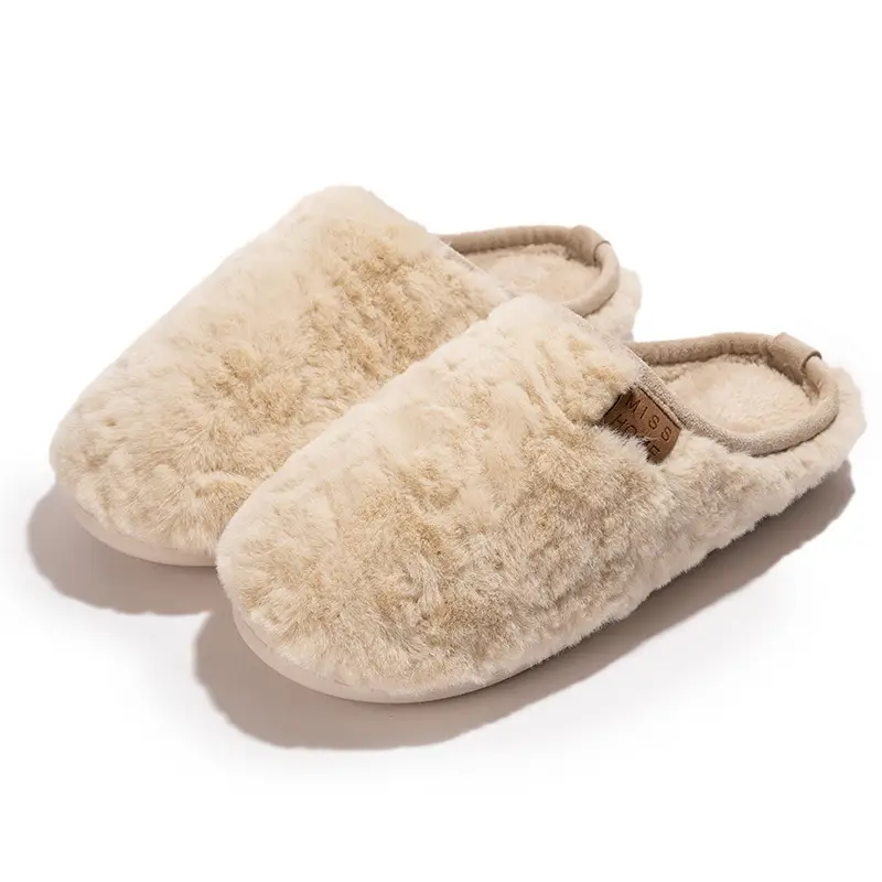 Women's Cotton Slippers for Autumn and Winter Indoor Home Warmth New Style with Extra Plush and Thickened Floor for Couples, Thick-Soled Men's Home Use