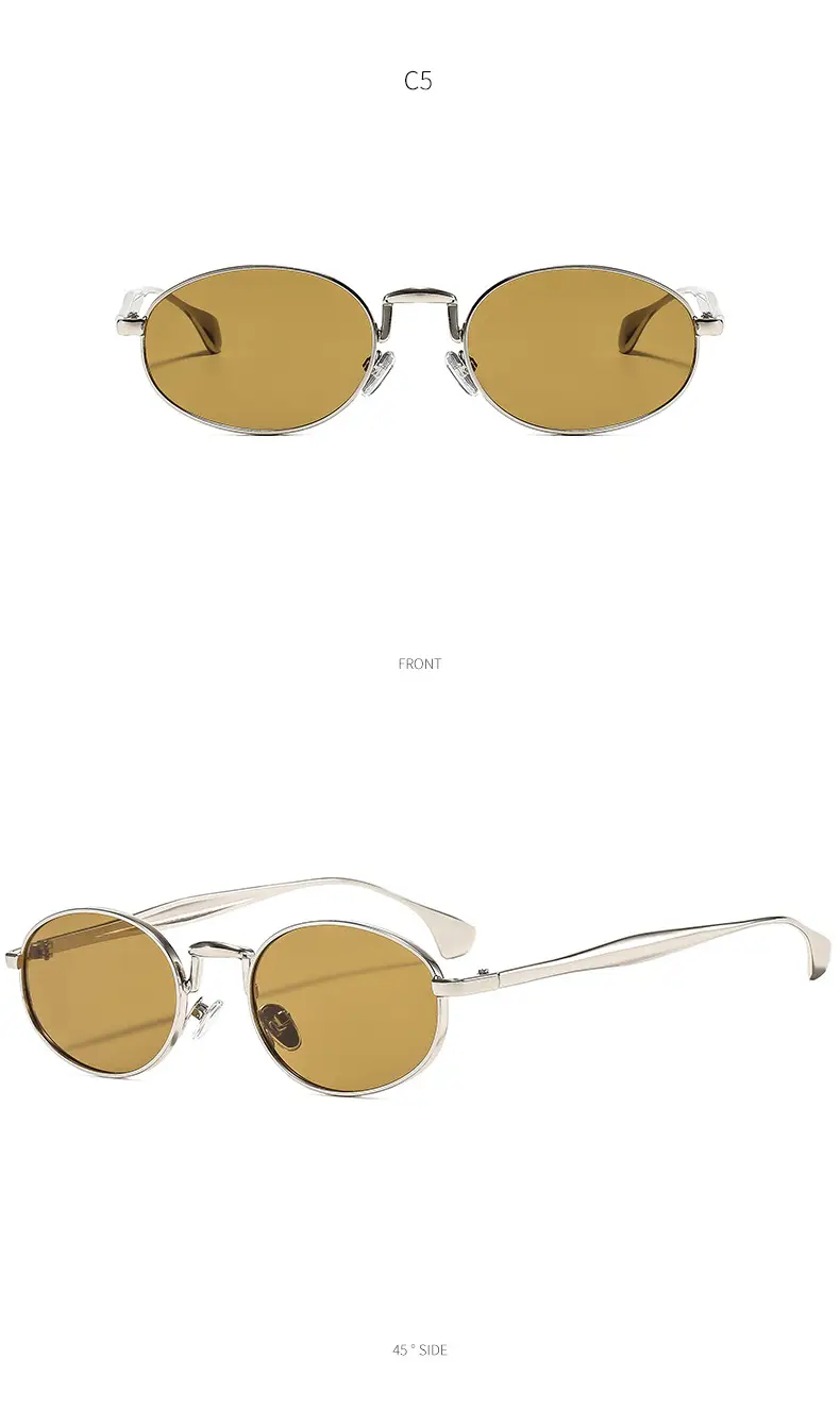 Oval Frame Luxury Sunglasses for Women Silver Dark Lens — feature 10