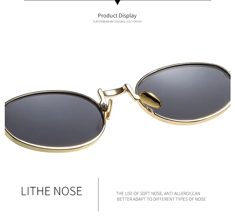 Oval Frame Luxury Sunglasses for Women Silver Dark Lens — feature 13