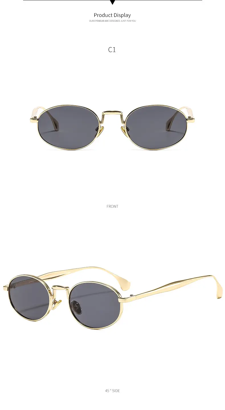 Oval Frame Luxury Sunglasses for Women Silver Dark Lens — feature 6
