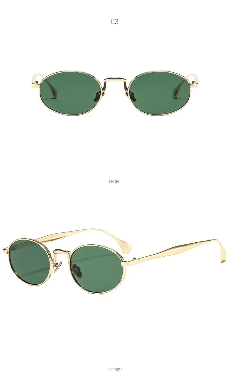 Oval Frame Luxury Sunglasses for Women Silver Dark Lens — feature 8
