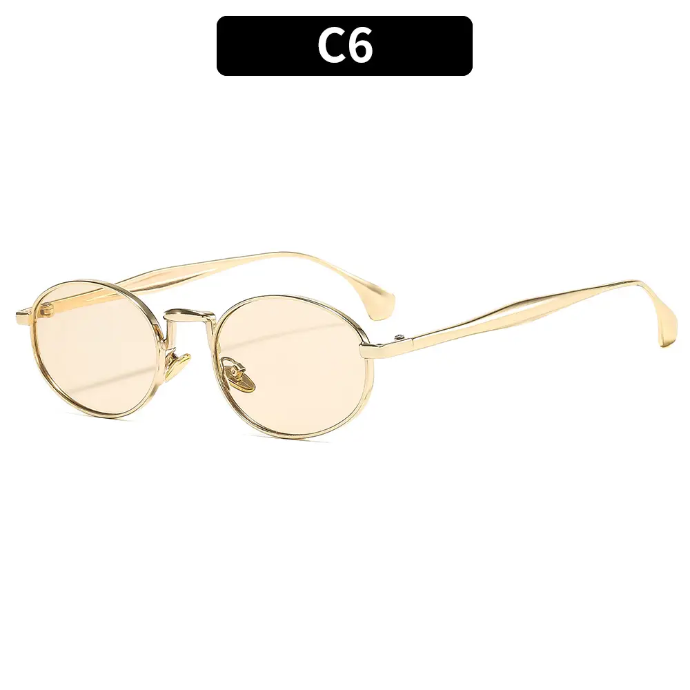 Oval Frame Luxury Sunglasses for Women Silver Dark Lens