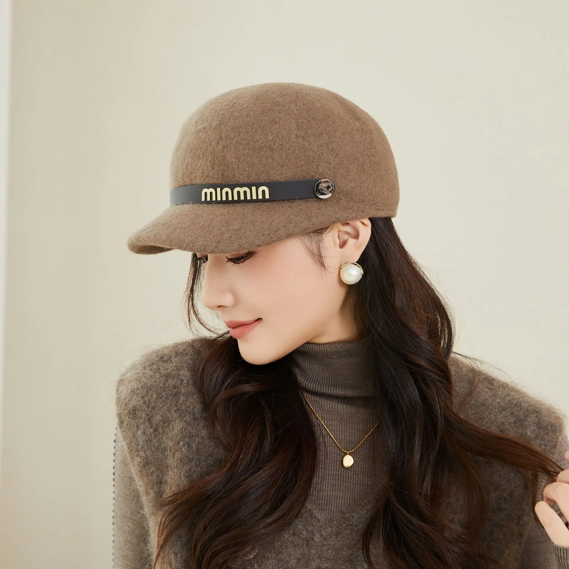 Women Woolen Beret Autumn Winter Warm Travel Hat - Image 2