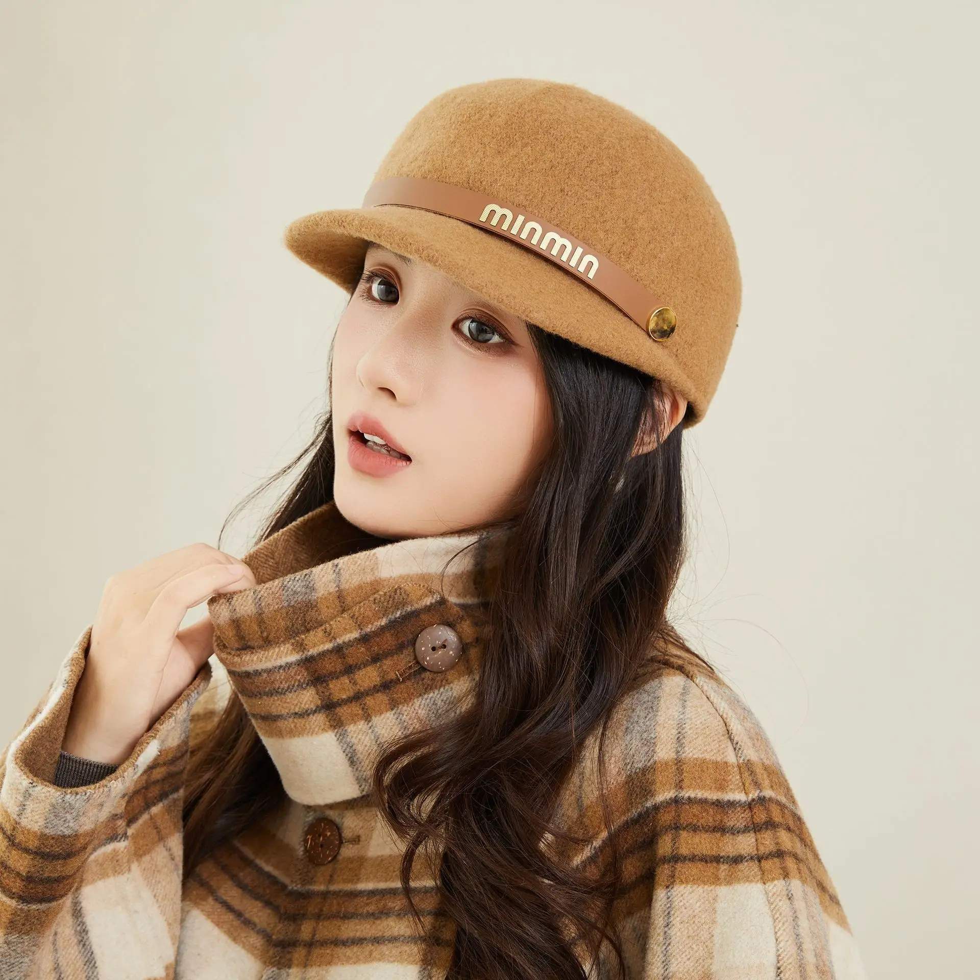 Women Woolen Beret Autumn Winter Warm Travel Hat - Image 3