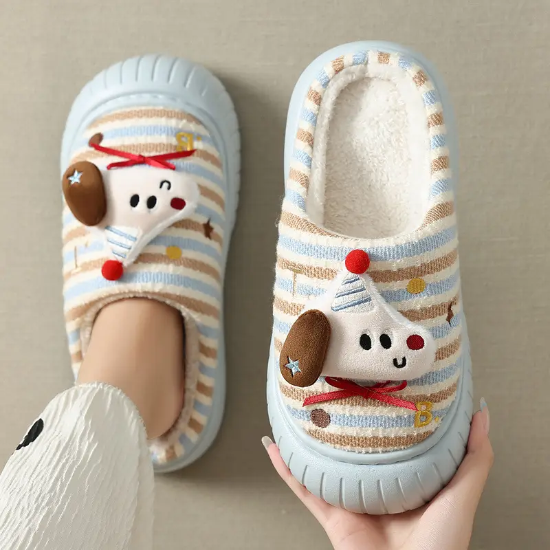 Cute Cartoon Cotton Slippers for Kids Women Winter Indoor Non-Slip - Image 6