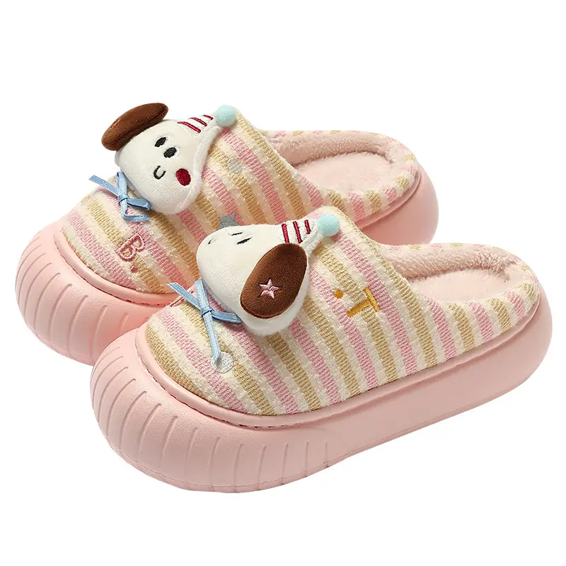 Cute Cartoon Cotton Slippers for Kids Women Winter Indoor Non-Slip - Image 8
